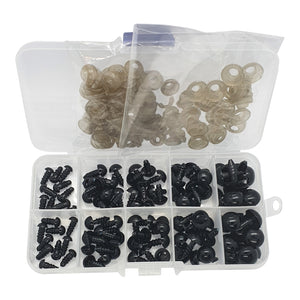 Safety Eyes 100pk in Storage Box -BLACK