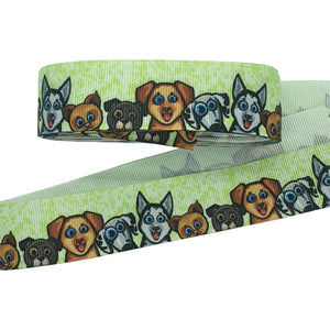 Dog Print Grosgrain Ribbon 25mm - 3m