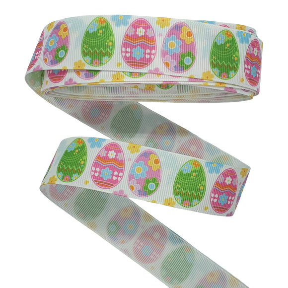 Easter Egg Print Grosgrain Ribbon 25mm - 3m