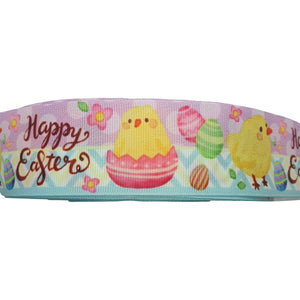 Happy Easter Print Grosgrain Ribbon 38mm - 3m