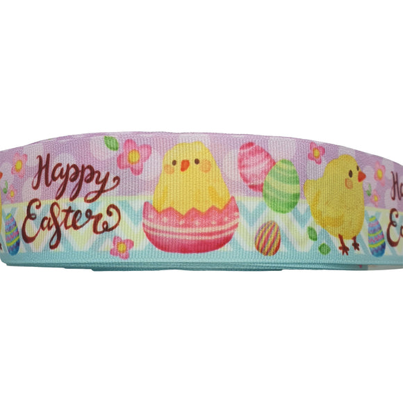 Happy Easter Print Grosgrain Ribbon 38mm - 3m