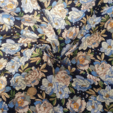 Navy Floral Print Quilting Cotton