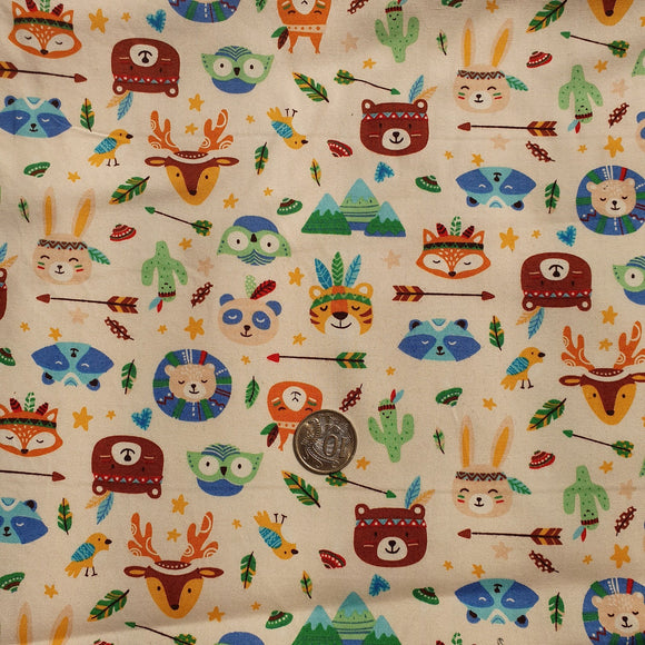 Woodland Animals Quilting Cotton