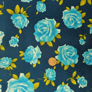 Blue Roses Quilting Cotton