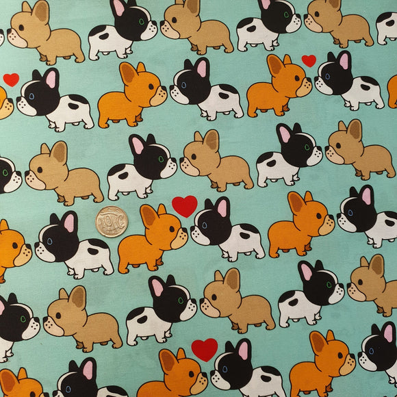 Frenchie bulldog Quilting Cotton