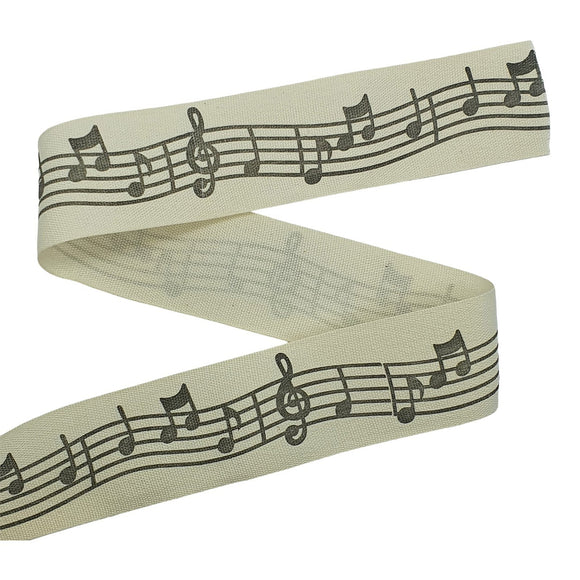 Beautiful Melodies Music Print Ribbon 15mm x 4.5m