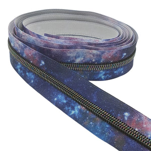 Galaxy Zipper Tape with Rainbow Teeth #5 10 METRE Bulk Roll