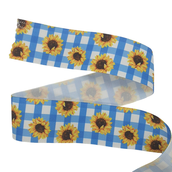 38mm Grosgrain Ribbon Sunflower Picnic 3m