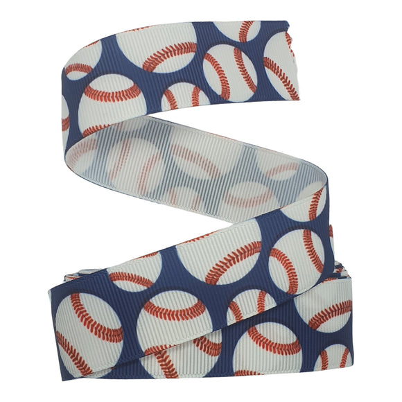 25mm Grosgrain Ribbon Baseball 3m