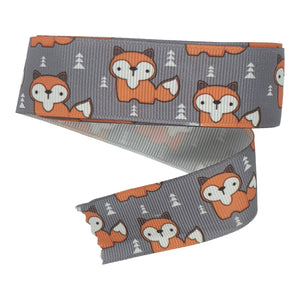 25mm Grosgrain Ribbon Foxes 3m