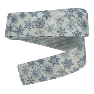 25mm Grosgrain Ribbon Snowflakes 3m