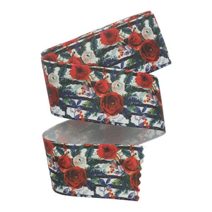 38mm Grosgrain Ribbon Rose Stripe 3m