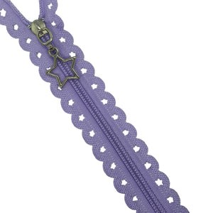 30cm Lace Zipper with Star Puller