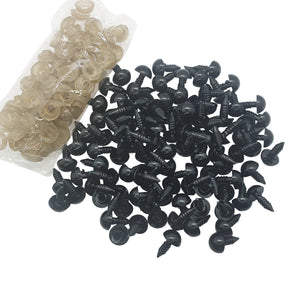 100PK Black Eyes for Toys 6mm