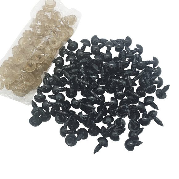 100PK Black Eyes 10mm