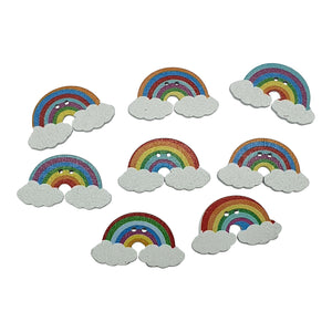 Wooden Rainbow Clouds Buttons