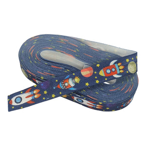 Rocket Ship 15mm Fold Over Elastic 4.5m