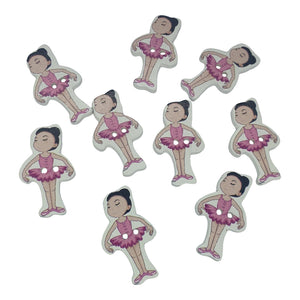 Wooden Pink Ballerina Buttons