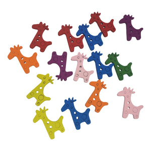 Wooden Multi Colour Giraffe Buttons 15pk