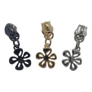 Chunky Flower Zipper Pull for #5 Nylon Tape 5pk