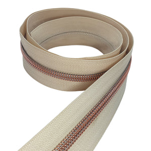 Cream with Rose Gold Teeth #5 Zipper Tape