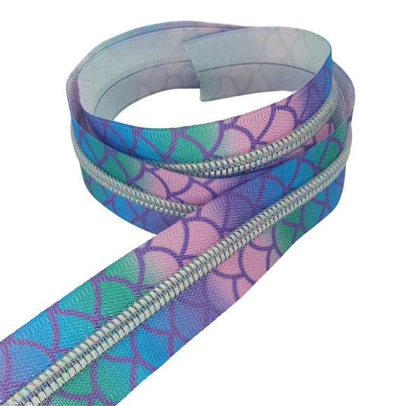 Mermaid Scales with Glittery Teeth #5 Zipper Tape