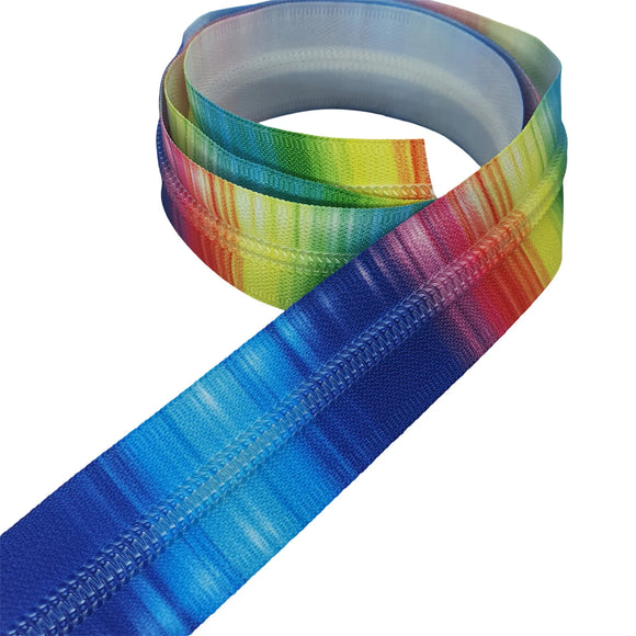 Rainbow Stripes #5 Zipper Tape 10 METRE BULK ROLL