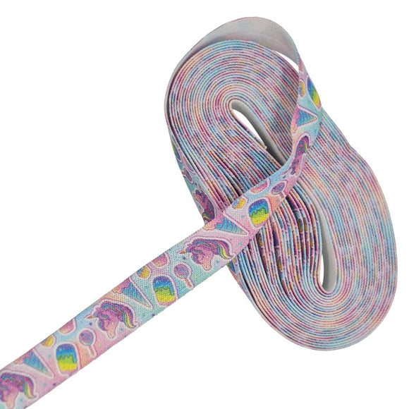 Unicorns and Icecream 15mm Fold Over Elastic 4.5m