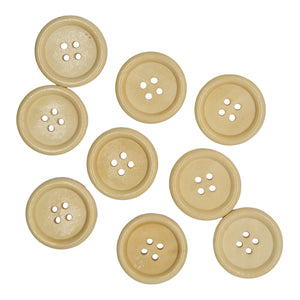 Pale Wooden 4 hole Buttons - 25mm