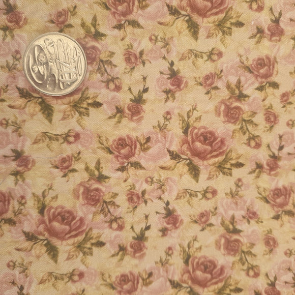 Deep Vintage Rose Quilting Cotton