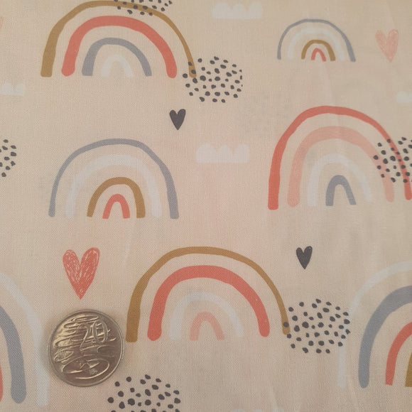 Peach Rainbows Quilting Cotton