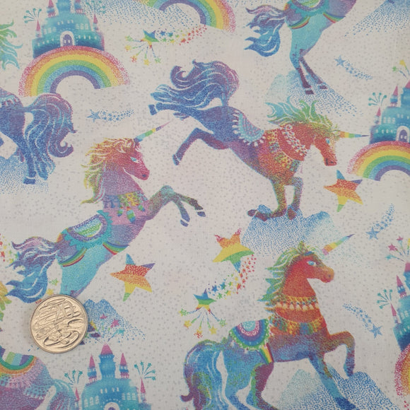 Rainbow Unicorn Quilting Cotton