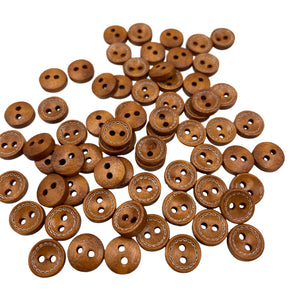 8mm Polished Wooden 4 Hole Buttons 20pk - LIGHT