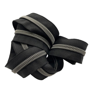 Black with Gunmetal Teeth #5 Zipper Tape