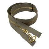 Metal Open ended Zipper With Heart Puller 40cm