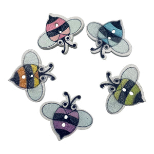 Bee Wooden Buttons