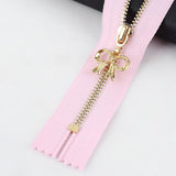 20cm Gold Metal Zipper with Bow Puller