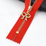 20cm Gold Metal Zipper with Bow Puller