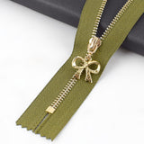 20cm Gold Metal Zipper with Bow Puller