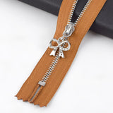 20cm Silver Metal Zipper with Bow Puller