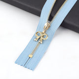 20cm Gold Metal Zipper with Bow Puller