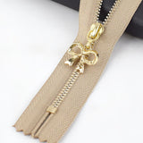 20cm Gold Metal Zipper with Bow Puller