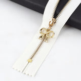 20cm Gold Metal Zipper with Bow Puller