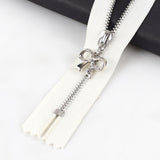 20cm Silver Metal Zipper with Bow Puller