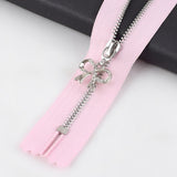 20cm Silver Metal Zipper with Bow Puller