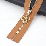 20cm Gold Metal Zipper with Bow Puller