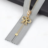 20cm Gold Metal Zipper with Bow Puller