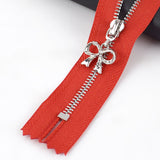 20cm Silver Metal Zipper with Bow Puller