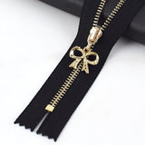 20cm Gold Metal Zipper with Bow Puller