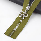 20cm Silver Metal Zipper with Bow Puller